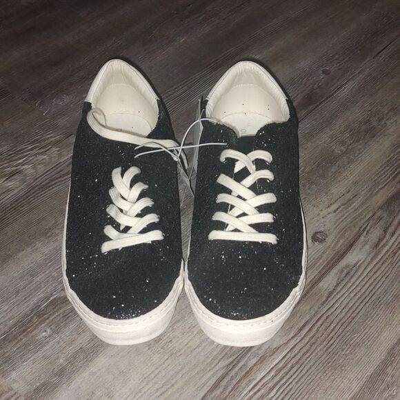 Old Navy black glitter Sneakers  Sz 9 NWT - Picture 2 of 7